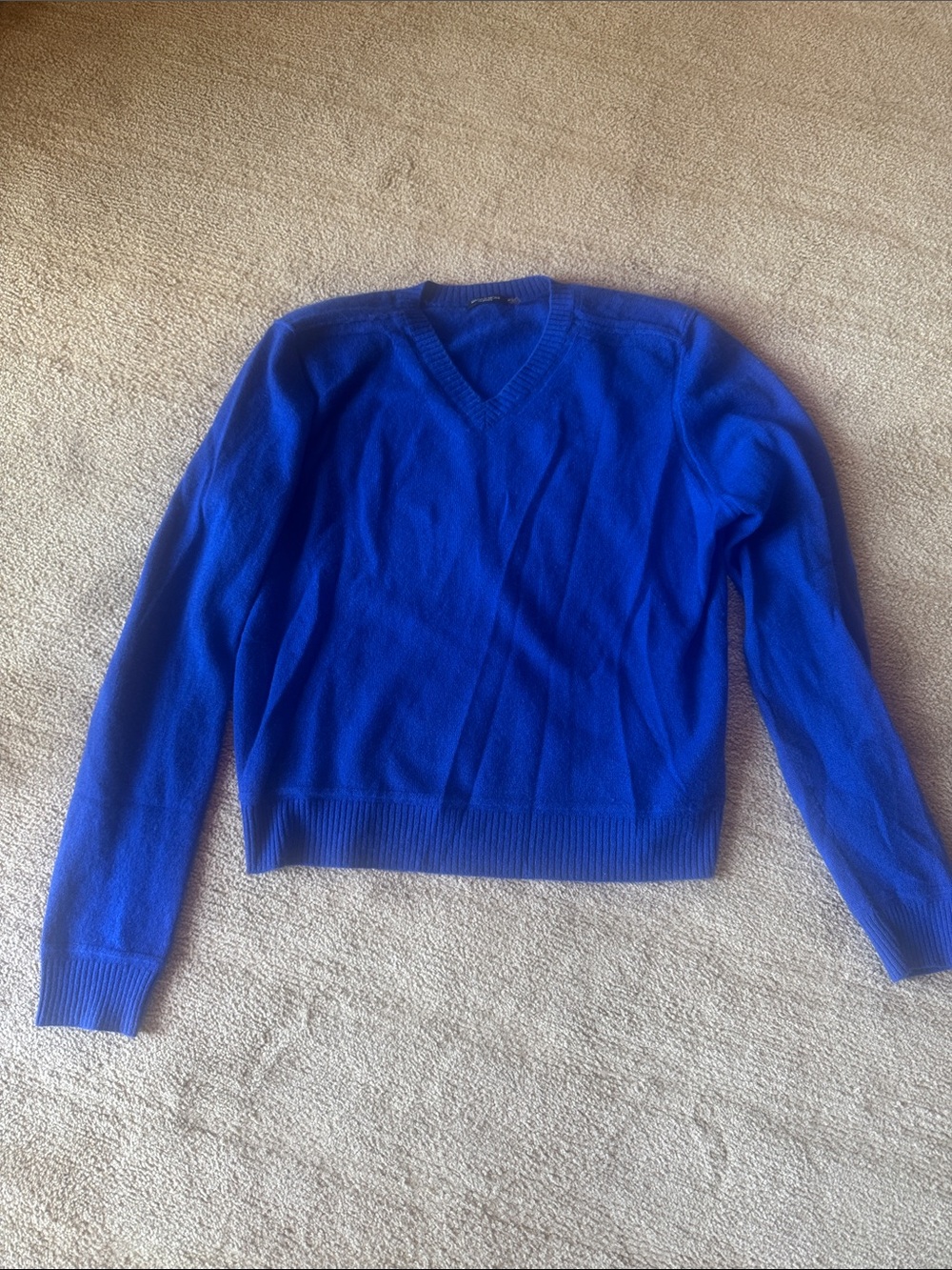 Women's Cashmere V-Neck Blue Sweater